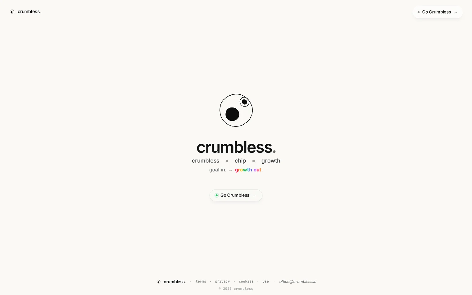 Crumbless.ai homepage